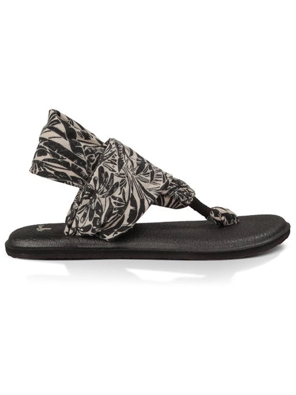 Sanuk Black White Hawaii Yoga Sling 2 Sandals